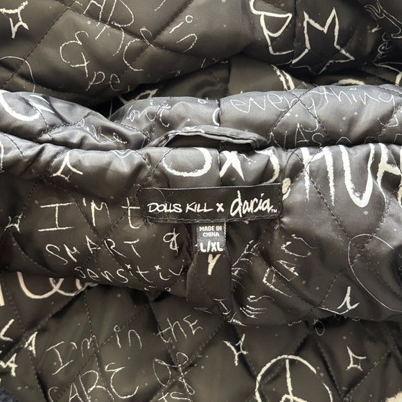 Dolls Kill X Daria Plaid Fleece Jacket with Graphic Design - Picture 3 of 13